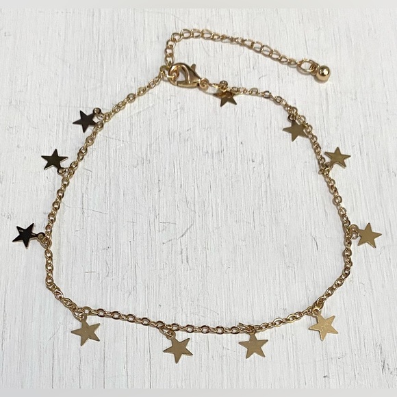 Gold/Metallic Star Charms Metal/Beaded/Braided Bracelet/Anklet Set (2) Boho Fall - Picture 4 of 8